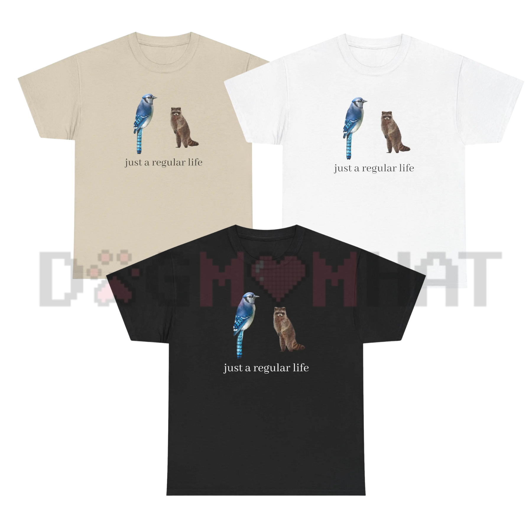 Blue Jay and Raccoon "Just a Regular Life" T-Shirt