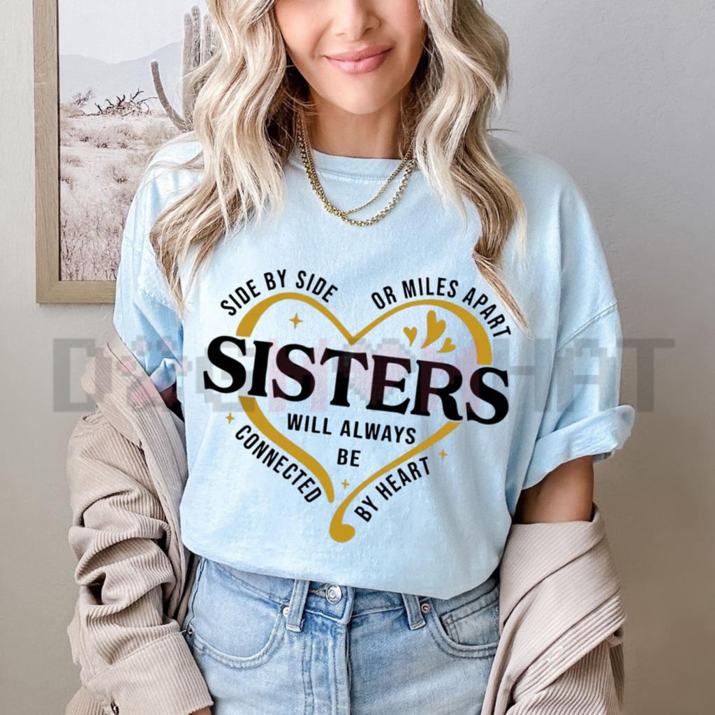 "Side By Side Sisters" T-Shirt – Retro Floral Graphic Tee