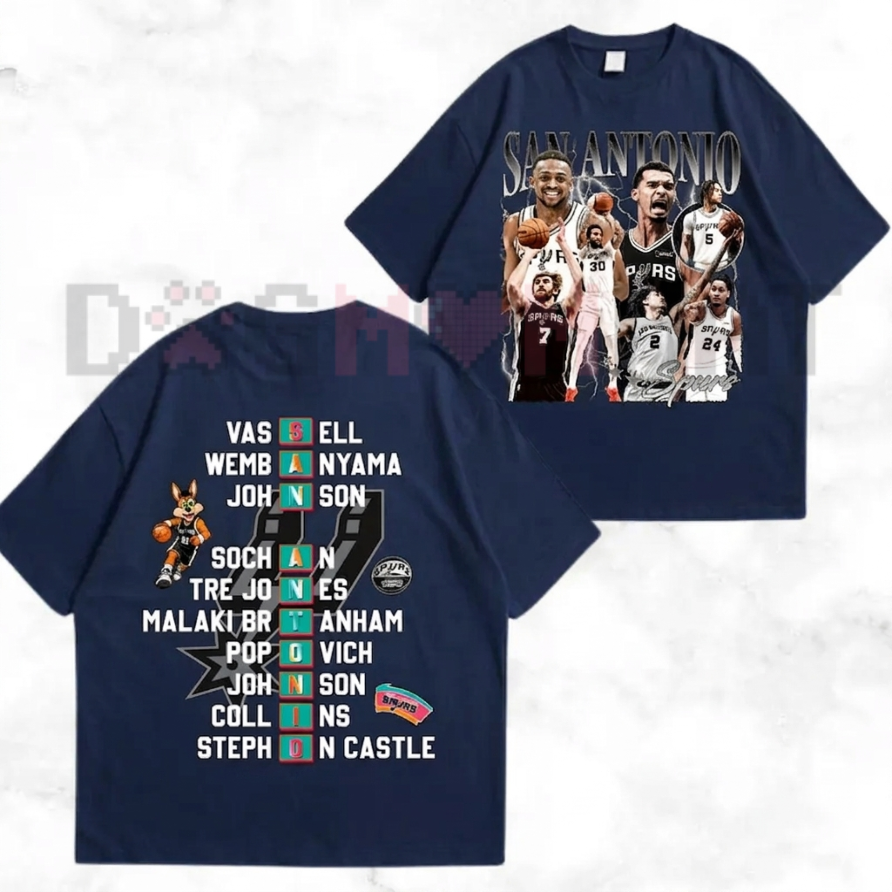 Retro Texas Basketball "Double-Sided" Graphic T-Shirt