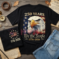 250th Anniversary Patriotic USA Flag Tee, 1776-2026 Historic Celebration 2-Sided Shirt