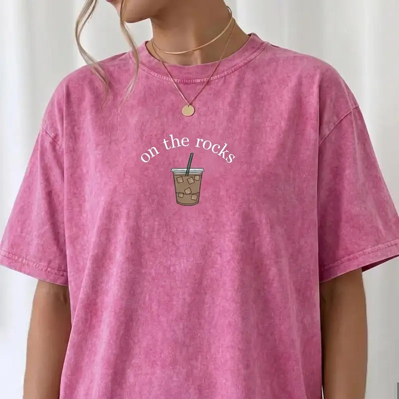 Washed Cotton Coffee Shirt – Iced Coffee Lover Gift