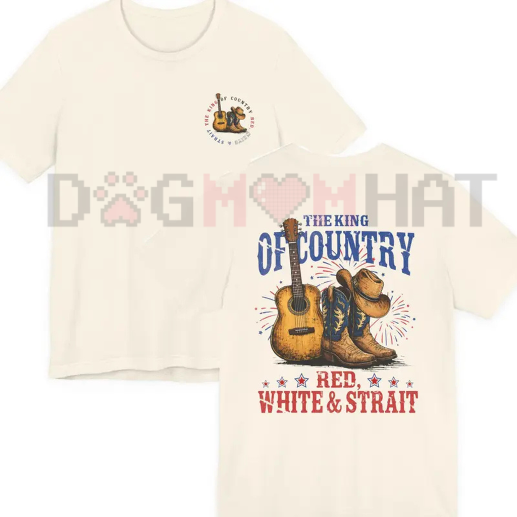 "The King of Country" T-Shirt – Red, White & Strait Tee