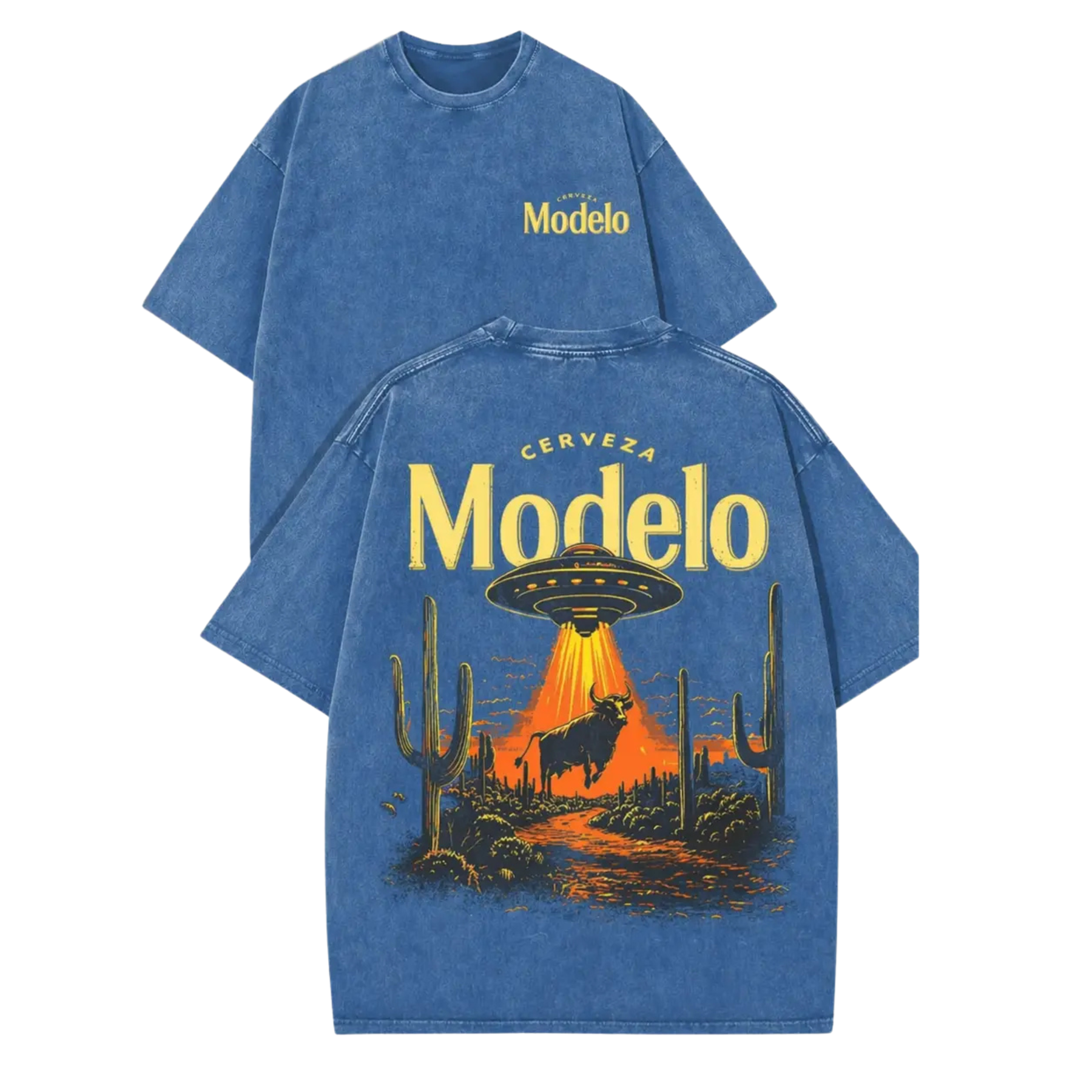 Retro Cerveza Modelo UFO Abduction T-Shirt