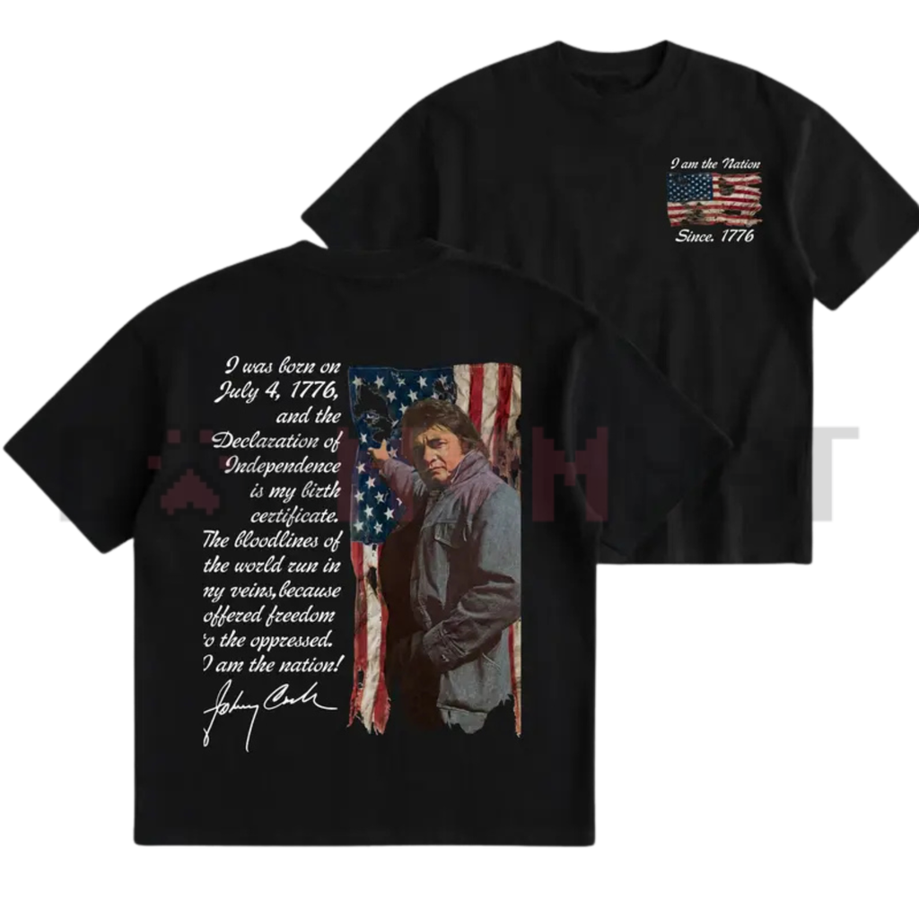 Vintage "I AM THE NATION" Music Singer Shirt – Retro Outlaw 2-Sided Tee