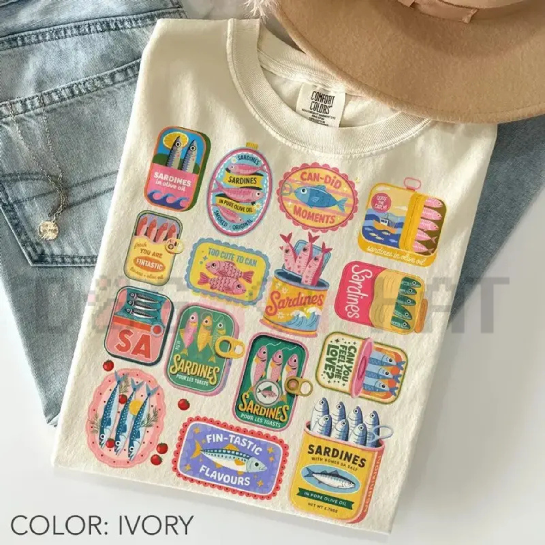 "Vintage Sardines" T-Shirt – Retro Tin Fish Tee
