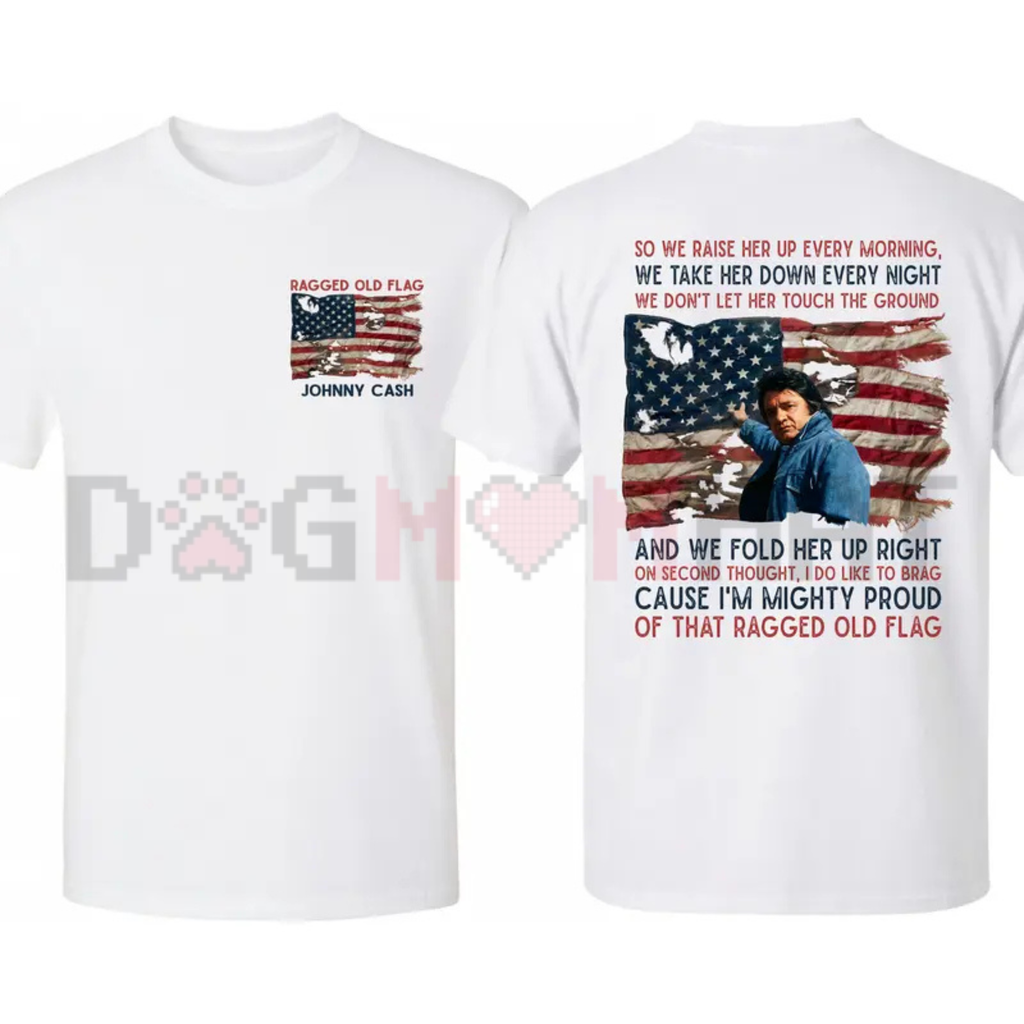Johnny Cash "Ragged Old Flag" T-Shirt – 4th of July Legend of Country Music Tee