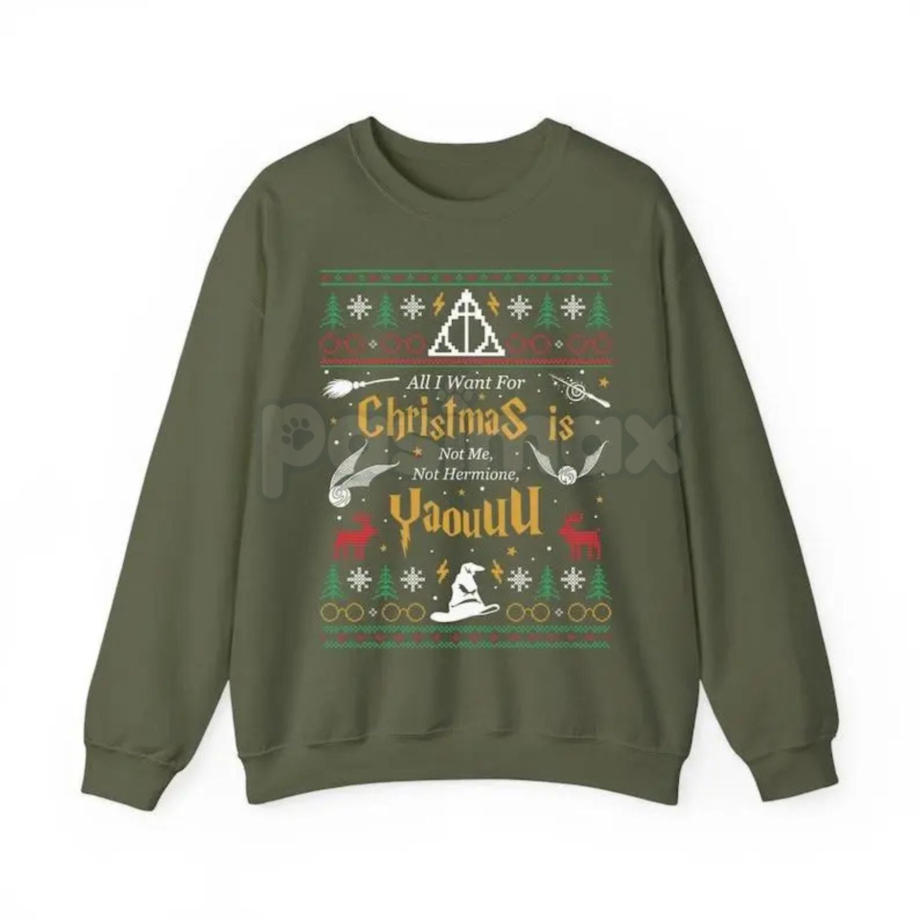 "All I Want for Christmas Is Not Me" Ugly Sweatshirt | Funny Women Xmas Crewneck | Self-Deprecating Holiday Sweater | Ironic Gag Gift