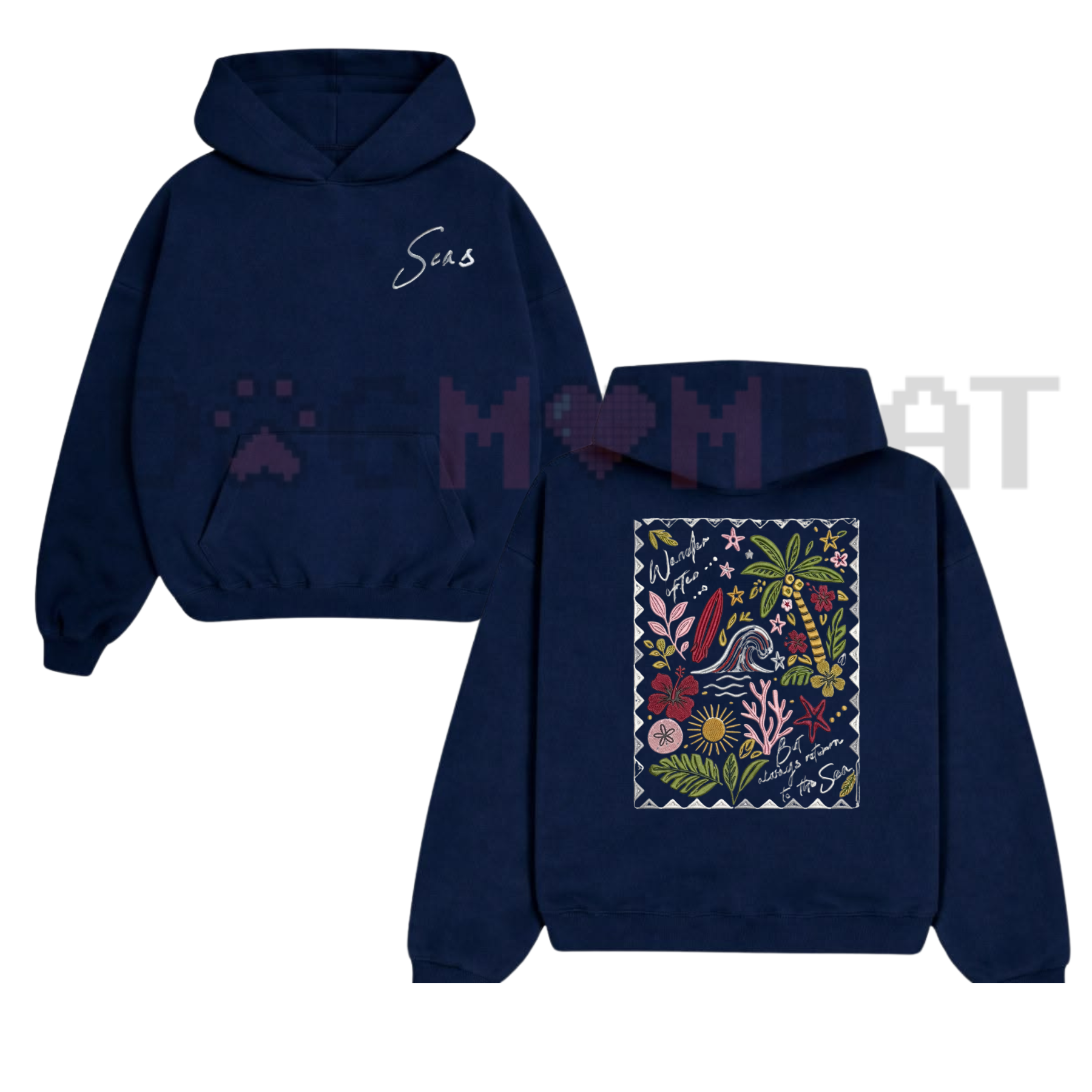 "The Sea" Embroidered Unisex Hoodie