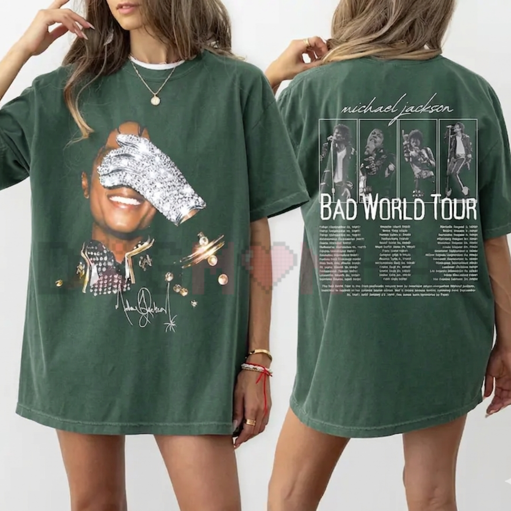 Michael Jackson 90s T-Shirt – Remastered "Bad World Tour" 2-Sided Graphic Tee