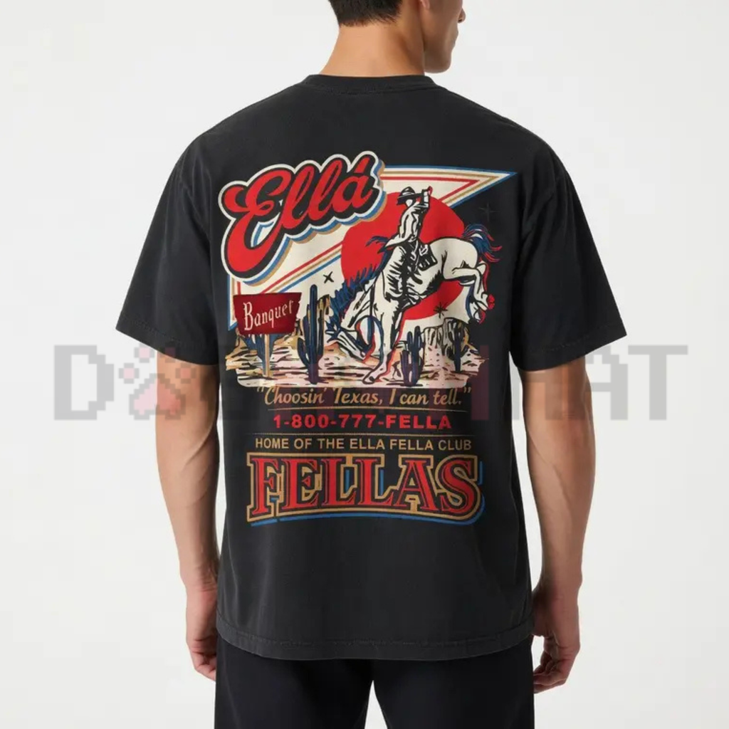 Ella Fellas T-Shirt – Vintage Cowboy Skeleton Texas Graphic Tee