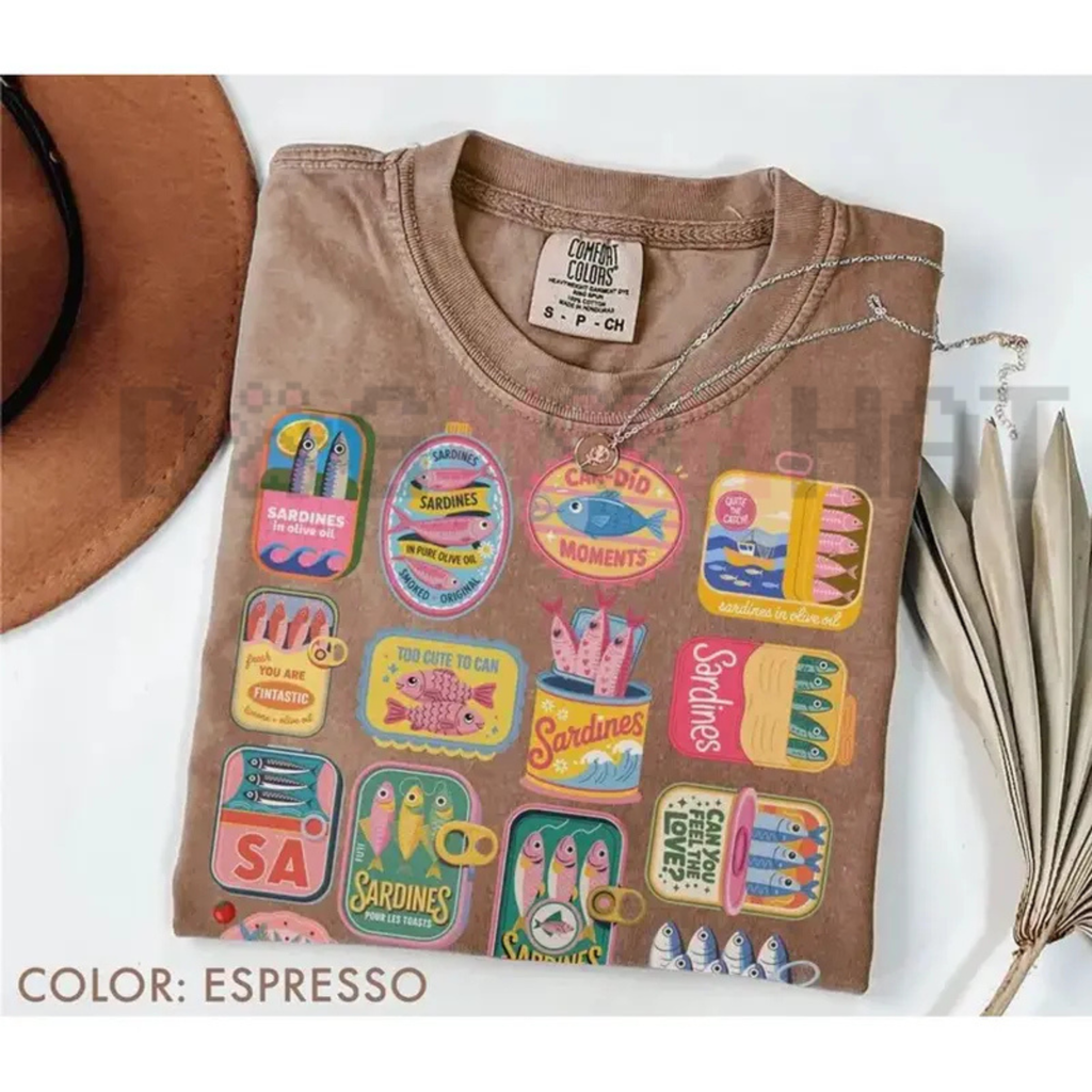 "Vintage Sardines" T-Shirt – Retro Tin Fish Tee