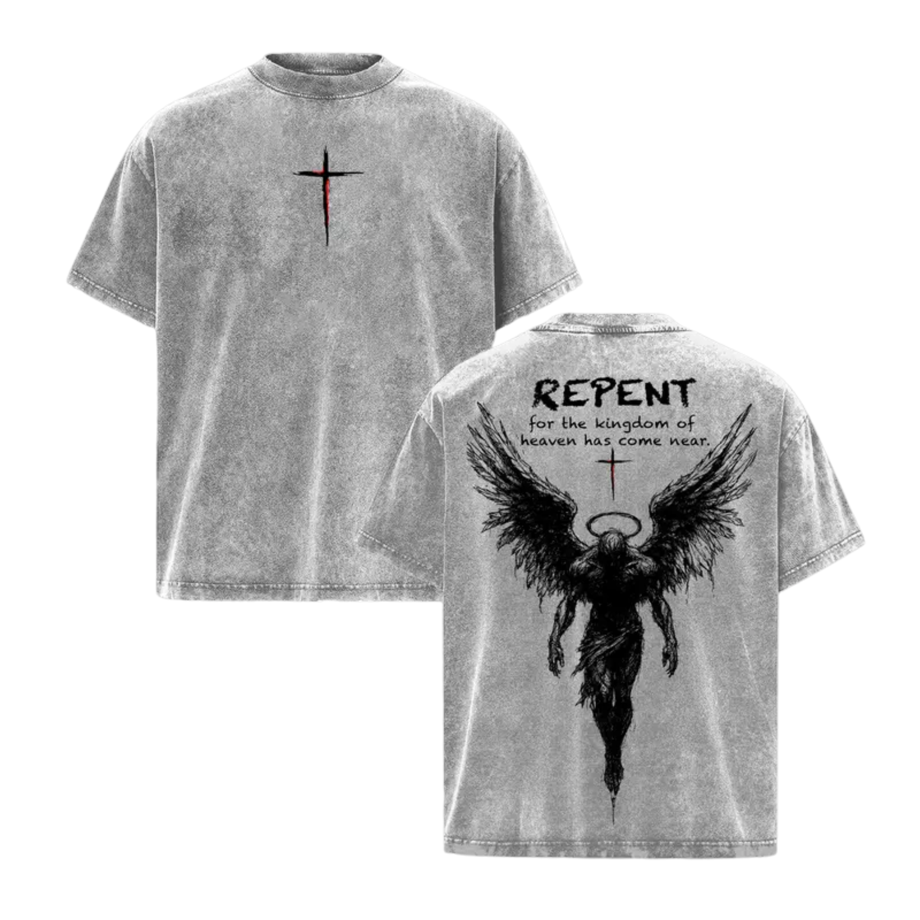 Repent Vintage Washed Oversized Christian T-Shirt