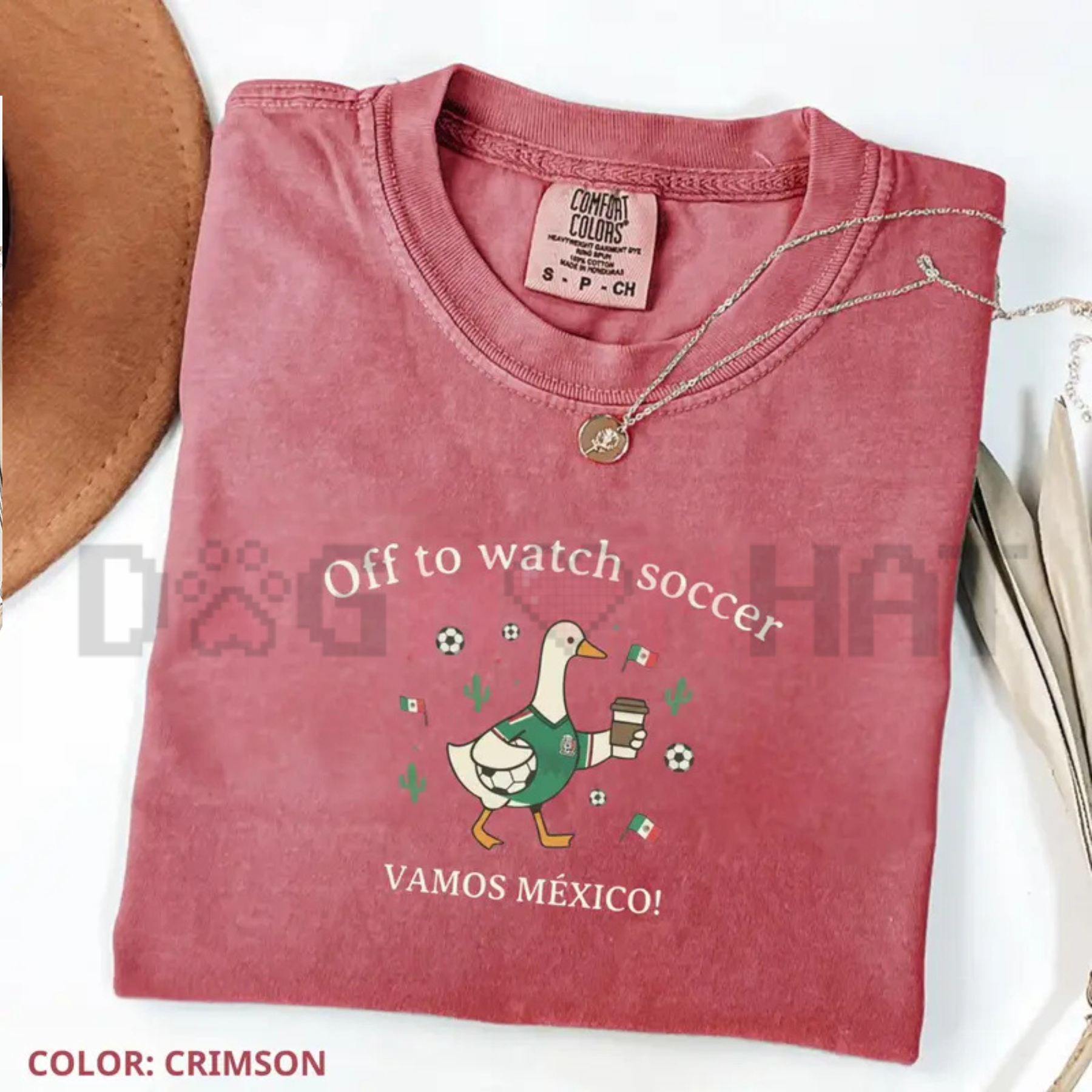 "Off To Watch Soccer" Funny Mexico Duck T-Shirt
