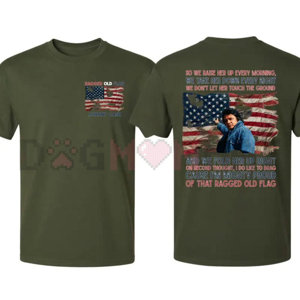 Johnny Cash "Ragged Old Flag" T-Shirt – 4th of July Legend of Country Music Tee