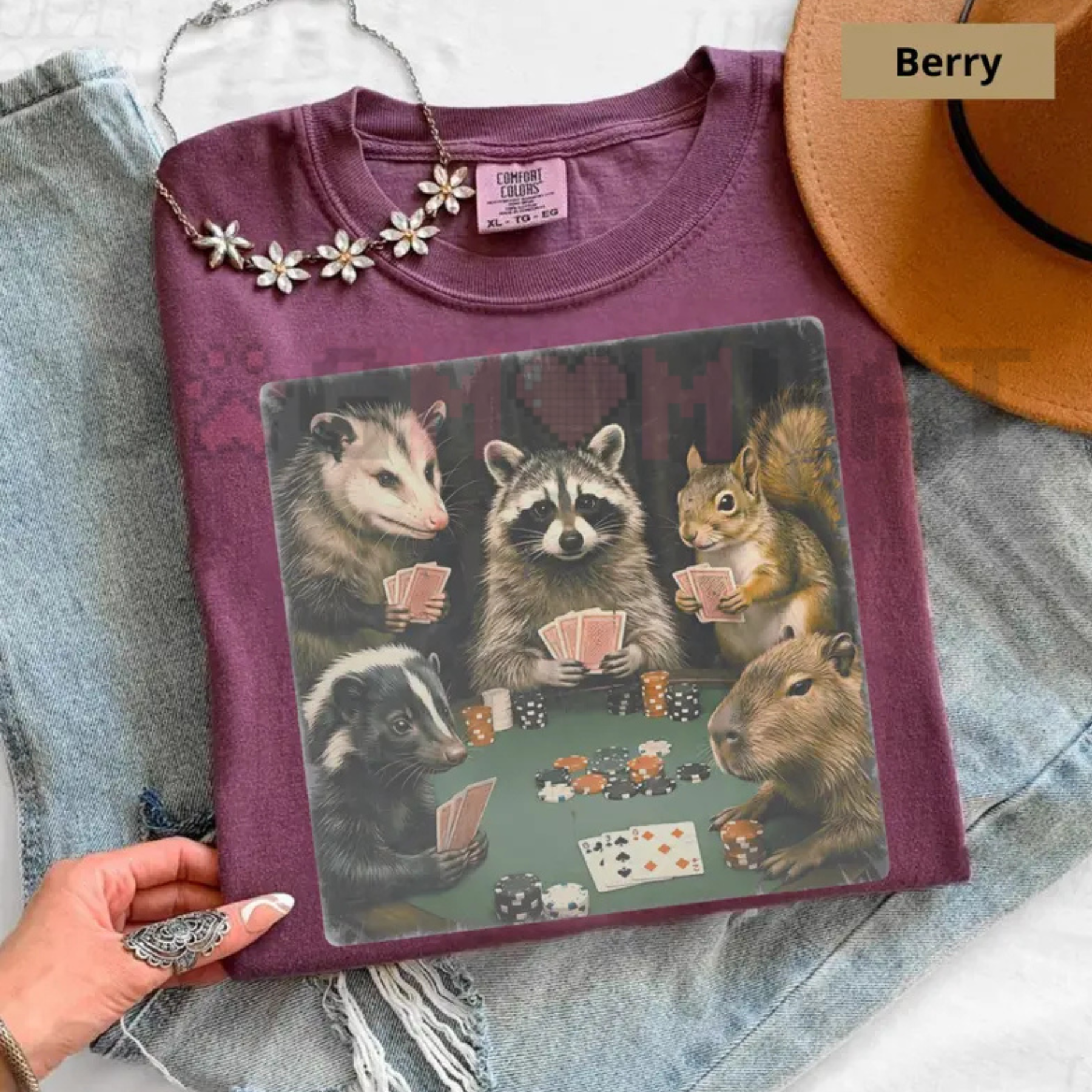Comfort Colors "Animals Playing Poker" Meme T-Shirt