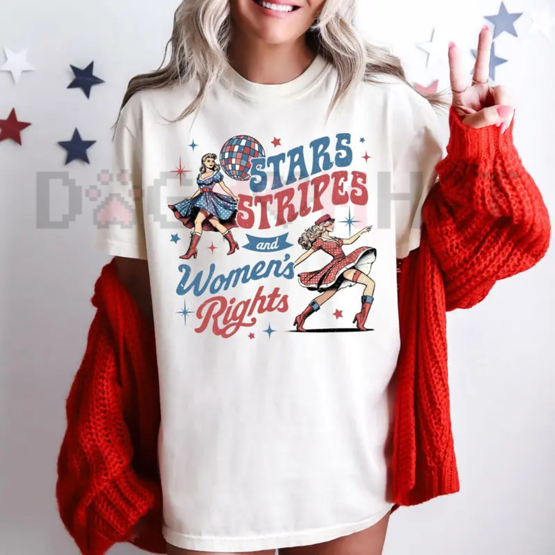 Stars, Stripes, And Women’s Rights T-Shirt – 4th of July Feminist Tee