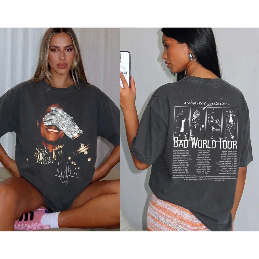 Michael Jackson 90s T-Shirt – Remastered "Bad World Tour" 2-Sided Graphic Tee