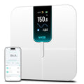 Ultra, Smart Scale with 4.3" Color Display, Digital Bathroom Scale for Body Weight BMI Muscle Mass Composition, Wi-Fi & Bluetooth Body Fat Scale with Heart Rate- White