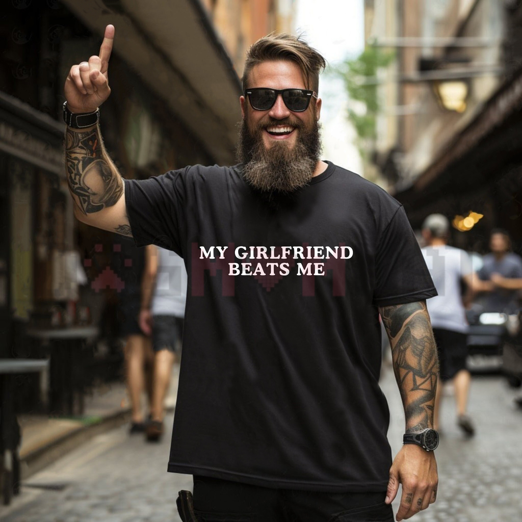 "My Girlfriend Beats Me" Funny Gamer T-shirt