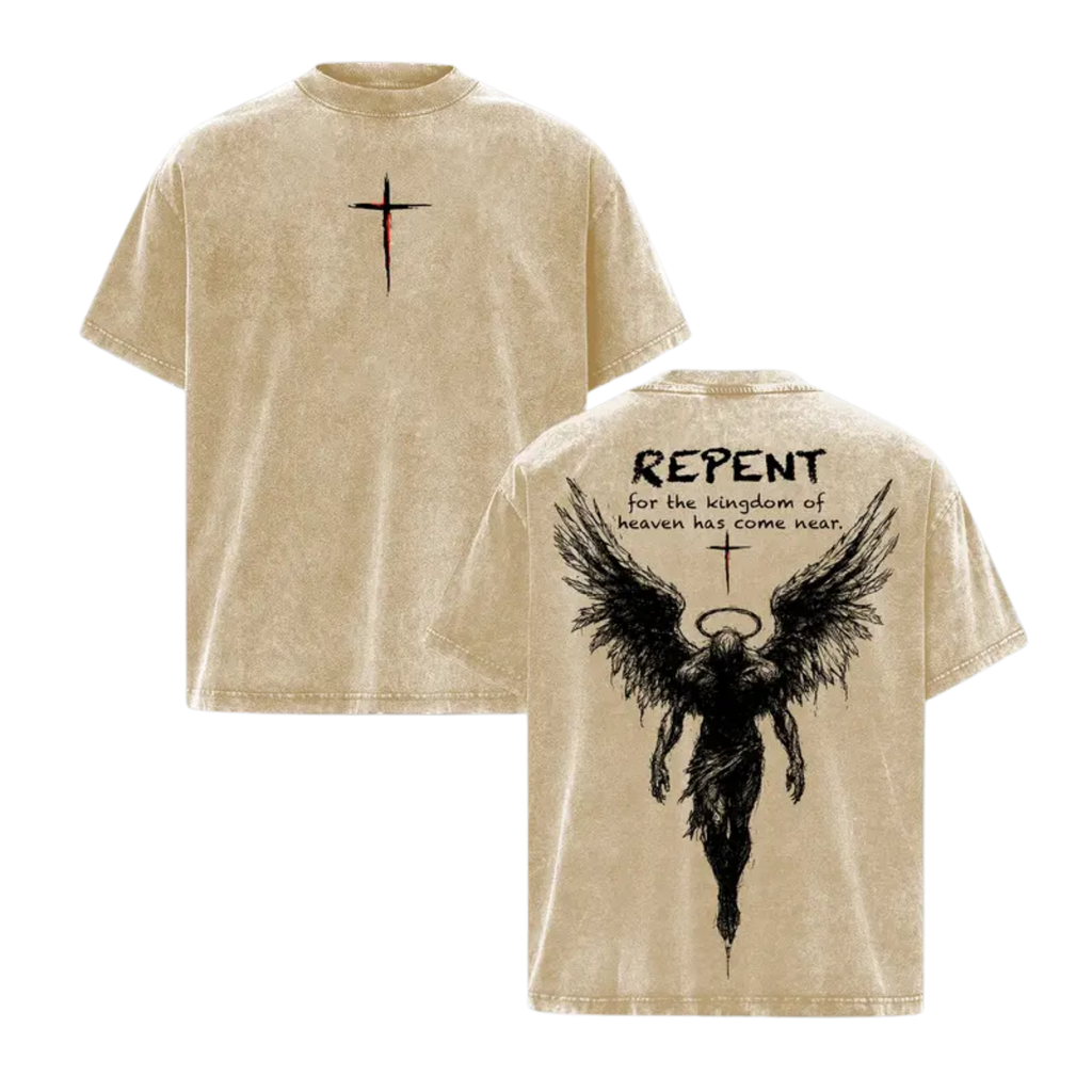 Repent Vintage Washed Oversized Christian T-Shirt