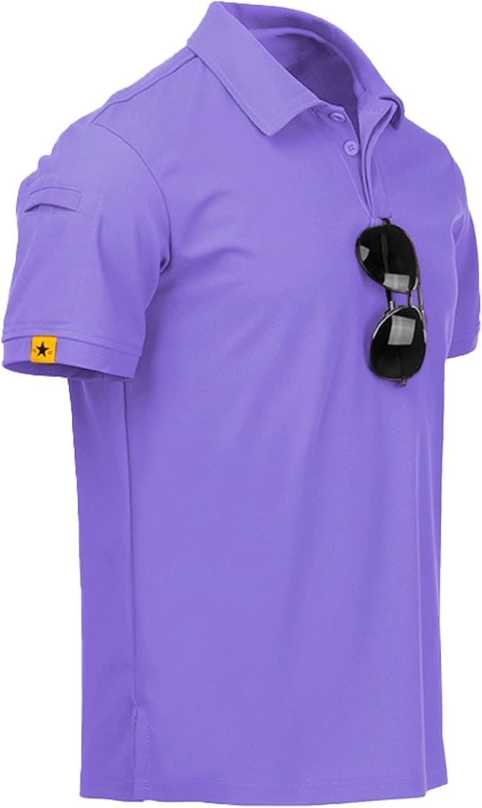V VALANCH Mens Polo Shirts Short Sleeve Moisture Wicking Golf Polo Athletic Collared Shirt Tennis T-Shirt Tops