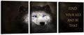 3 Panels Wolf Picture Motivational Wall Art Inspirational Canvas Painting Pictures Modern Entrepreneur Quotes Posters Prints Artwork for Home Office Decor House Decorations Class Room School to Hang