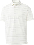 Rouen Mens Golf Shirt Moisture Wicking Dry Fit Performance Stripe Casual Collared Short Sleeve Golf Polo Shirts for Men