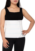 S Abdominal Binder Post Surgery for Men and Women, 12" High Postpartum Tummy Tuck Belt Provides Bariatric Stomach Compression, High Elasticity, Breathable - (30" - 45") 4 PANEL White