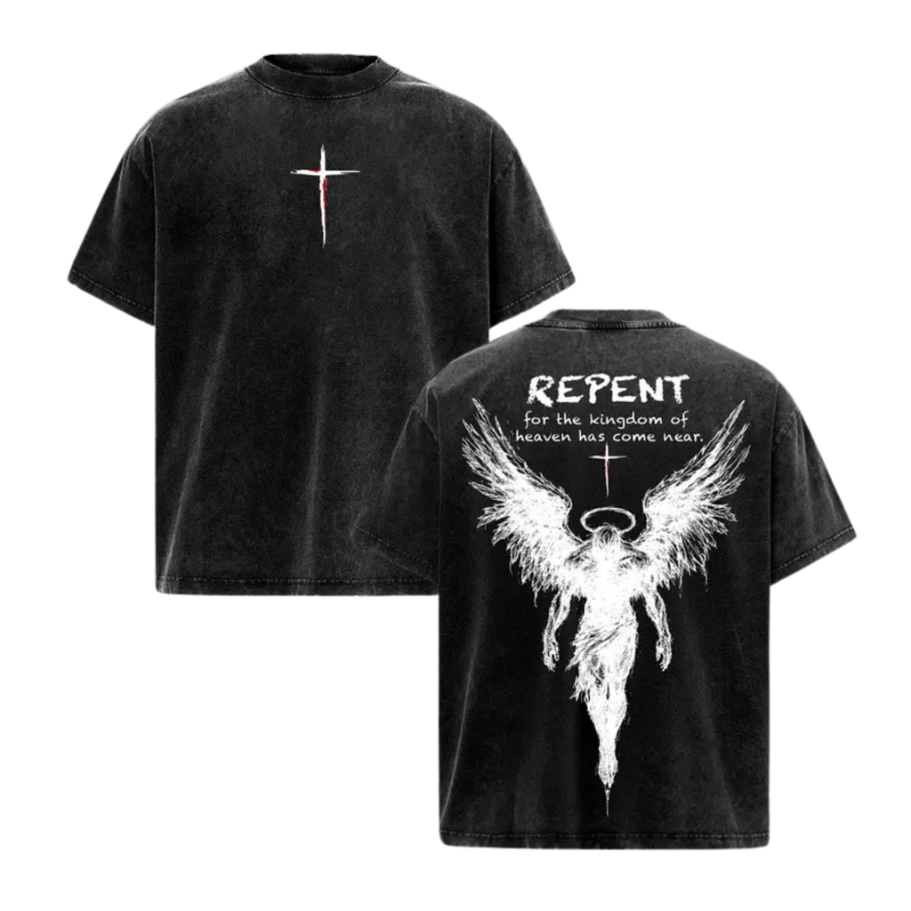 Repent Vintage Washed Oversized Christian T-Shirt