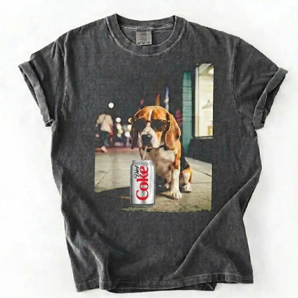 Dog Breeds "Drinking Diet Coke" Graphic T-Shirt