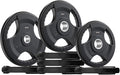 SPART Weight Plate 2-Inch Rubber Coated Olympic Grip Plate for Barbell,Solid Cast Iron Weight Plates in Pairs or Single for Strength Training,Weightlifting,Crossfit,Home Gym(5LB/10LB/25LB/35LB/45LB)