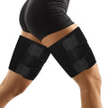 supregear Thigh Wraps Support, 2-Pack Non-Slip Compression Thigh Sleeve Hamstring Quad Wrap Adjustable Neoprene Upper Leg Brace Leg Slimmer for Women Men Pulled Groin Muscle, Quadriceps, Black, L