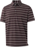 Rouen Mens Golf Shirt Moisture Wicking Dry Fit Performance Stripe Casual Collared Short Sleeve Golf Polo Shirts for Men