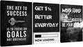Yetaryy Motivational Poster Inspirational Wall Art 3 Pieces Canvas Painting Lion Artwork for Living Room Office Modern Home Decor Prints Pictures Wall Decor Framed Ready to Hang [72''Wx 36''H]