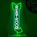 Restroom Neon Sign for Wall Decor Toilet Neon Light Arrow Led Neon Signs White Green LED Neon Lights Bathroom Led Sign for Restroom Hotel Bar(Right Arrow)