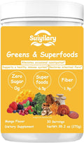 Greens Superfoods Powder for Digestive Health, Sugar Free Super Greens Powder, Spirulina, Chlorella for Bloating & Gut Support, Daily Support for Women, 30 Servings, Mango