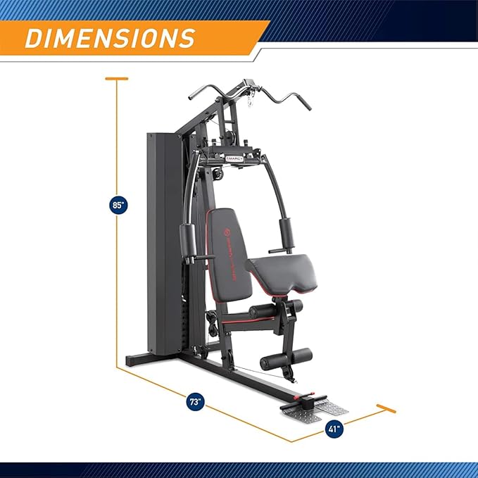 Marcy Multifunctional Workout Station 100lbs to 200lbs Stack Home Gym for Weightlifting and Bodybuilding