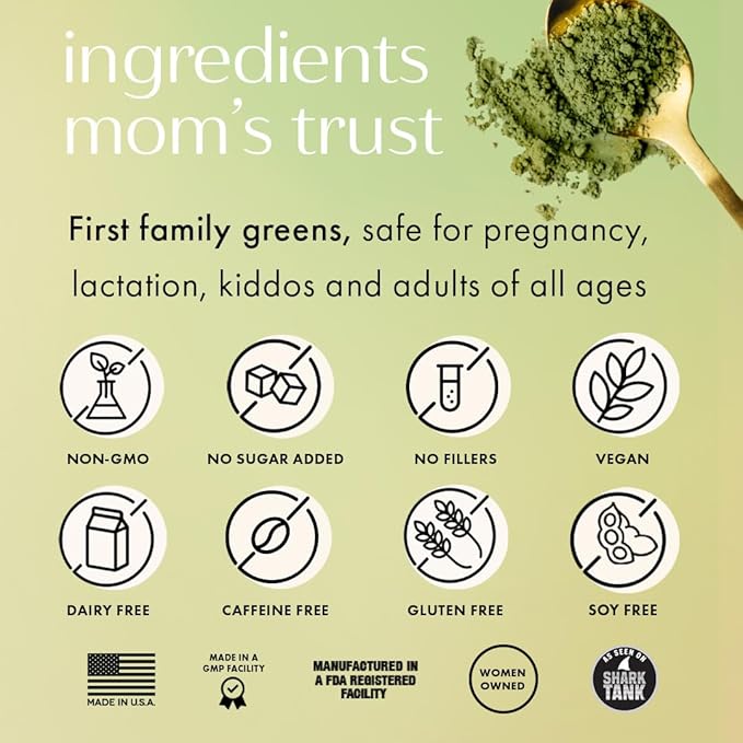 Boobie Mother of All Greens | Your New Family Ritual, Daily Super Greens Powder with 35+ Essential Nutrients for Moms & Families | Vegan, Gluten Free, & Sugar Free | Light Berry Flavor, 30 svgs