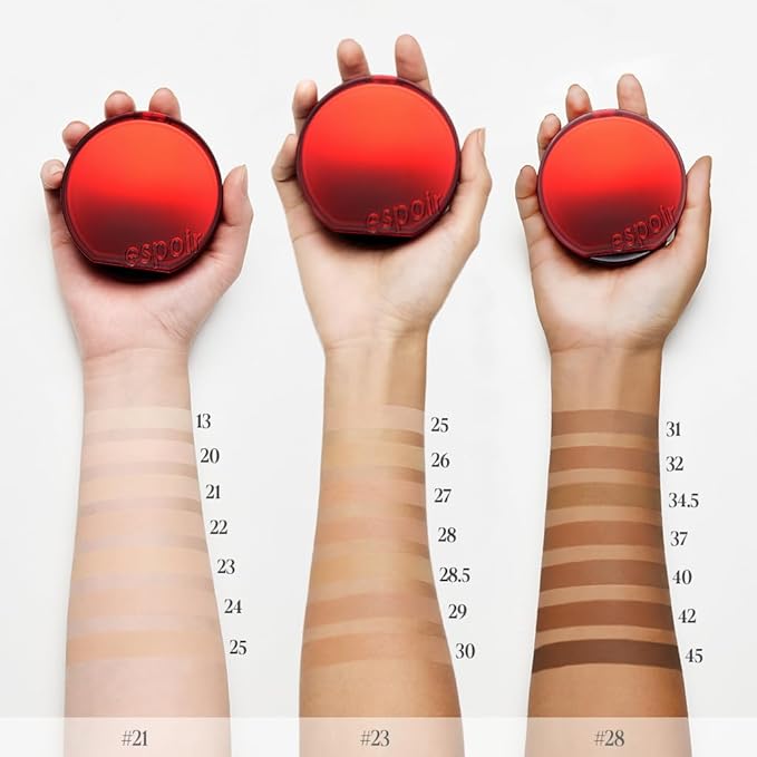 espoir [NEW] Be Velvet Cushion Foundation | Quick and Easy Coverage with Long-lasting Color by Zero Oxidation (#28.5 Ginger Olive, 0.46 Ounce (Pack of 1))