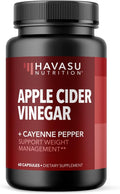 HAVASU NUTRITION Apple Cider Vinegar Capsules with 500mg Apple Cider Vinegar and 20mg Cayenne Pepper - Bloating Relief and Appetite Suppressant; Non-GMO; 60 Capsules for Men and Women
