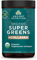 Ancient Nutrition Supergreens Powder, Organic Superfood Powder with Collagen, Made from Real Fruits, Vegetables and Herbs, for Digestive and Energy Support, 25 Servings, 7.5oz