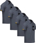 ZITY 4 Pack Mens Polo Shirt Short Sleeve Sports Golf Tennis T-Shirt Athletic Collared Tactical Shirts