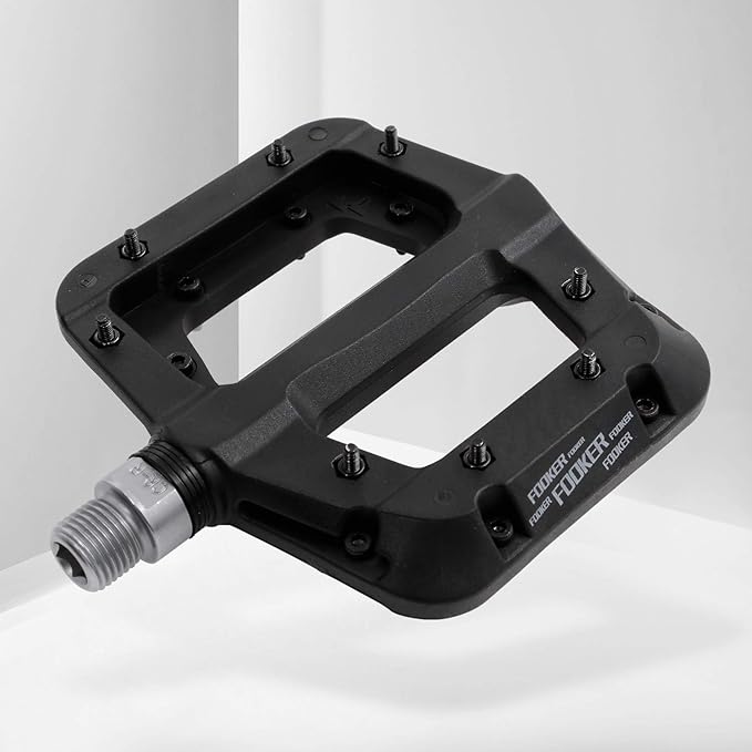 FOOKER MTB Pedals Mountain Bike Pedals 3 Bearing Non-Slip Lightweight Nylon Fiber Bicycle Platform Pedals for BMX MTB 9/16"