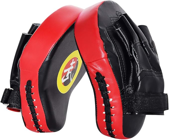 TLBTEK 2PCS Curved Punching Mitts Boxing Pads Hand Target Gloves Training Focus Pads for Kickboxing Muay Thai MMA Martial Art UFC for Kids, Men & Women