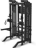 Commercial Functional Trainer Cable Machine with Dual Weight Stacks, Power Cage Squat Rack, Dual Cable Crossover Machine with Pulley System