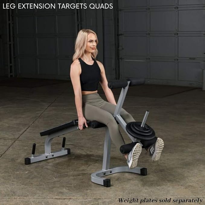 Body-Solid Powerline Leg Curl and Extension Machine - Ideal for Quad and Hamstring Workouts, Home Gym Equipment, Leg Workout Machine with Bench for Leg Extension and Curl