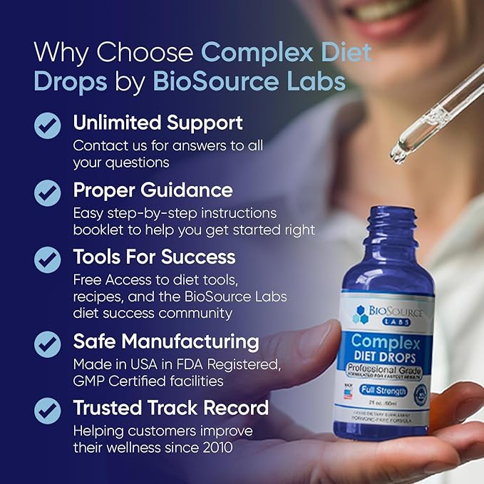 Complex Diet Drops – Best Natural Drops for Men and Women (1 Bottle, 2 fl oz) - 30 Day Supply