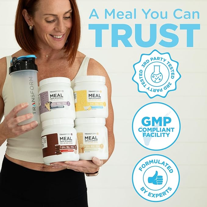 TransformHQ Meal Replacement Shake Powder 7 Servings (Cookies & Cream) - Gluten Free, Non-GMO