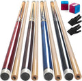 Pool Cue, 4 Pcs Pool Cue Stick 18 19 20 21 oz 4 Sets Cue Sticks 58 inch Pool Cues Adult Canadian Maple Wood Billiard Stick