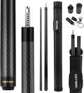 Carbon Fiber Pool Cue Stick, 12.4mm 8-Layer Tip Low Deflection Pool Cue Professional Pool Sticks for Adults with Pro Taper Cue Shaft 3/8 x 8 Joint Pin